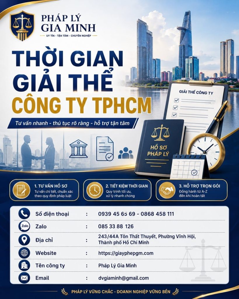 Thời gian giải thể công ty TPHCM