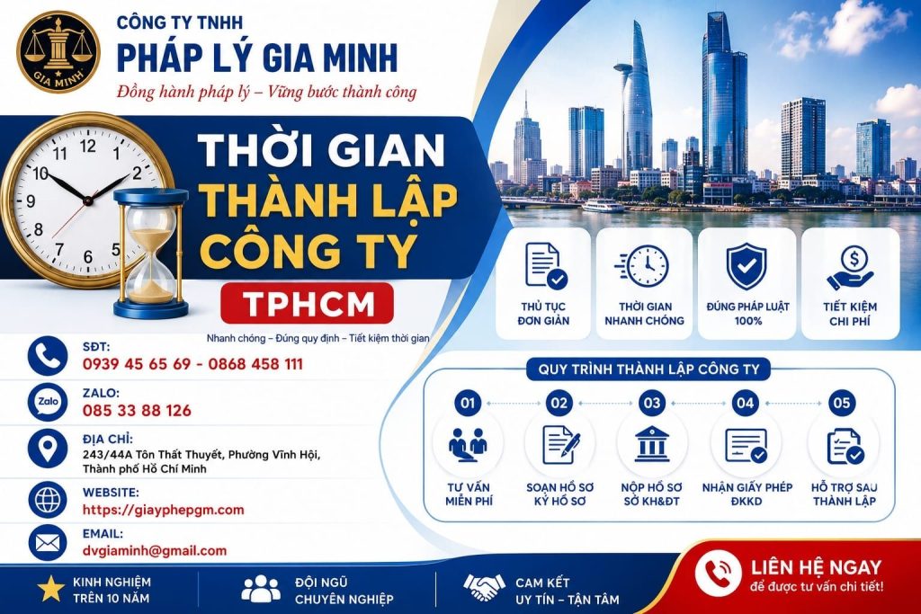 Thời gian thành lập công ty TPHCM