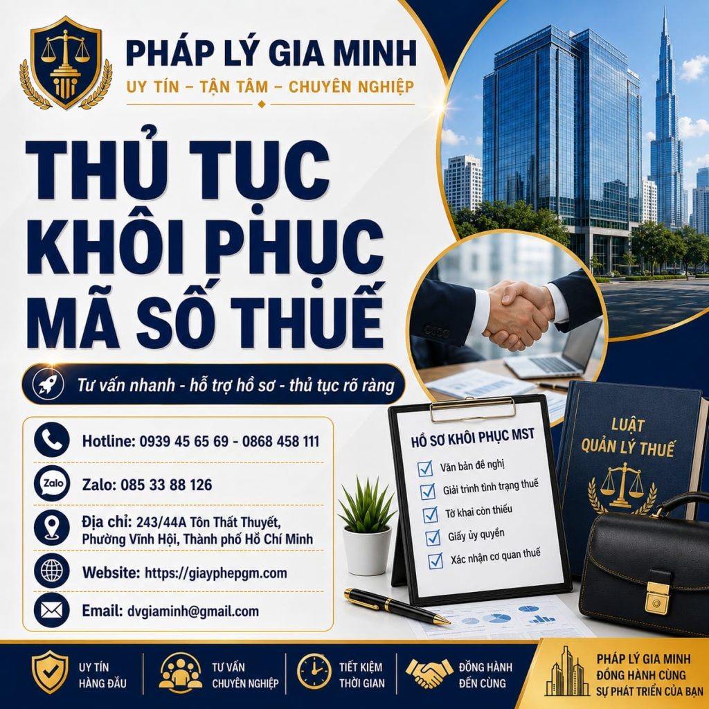 Thủ tục khôi phục mã số thuế từng bước rõ ràng, xử lý nhanh và đúng luật 1 Thủ tục khôi phục mã số thuế