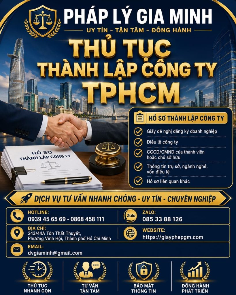 Thủ tục thành lập công ty TPHCM