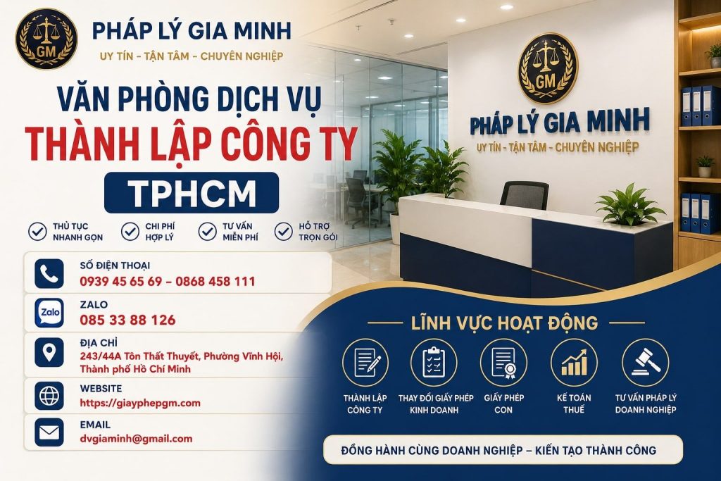 Văn phòng dịch vụ thành lập công ty TPHCM