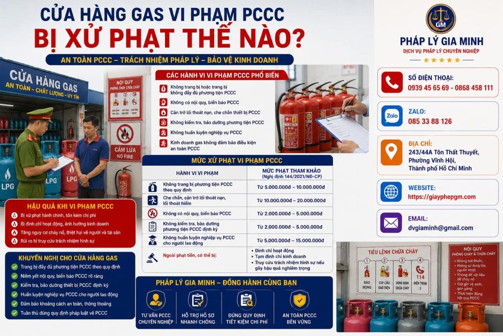 Cửa hàng gas vi phạm PCCC bị xử phạt thế nào? Những lỗi an toàn không nên xem nhẹ 1 Cửa hàng gas vi phạm PCCC bị xử phạt thế nào