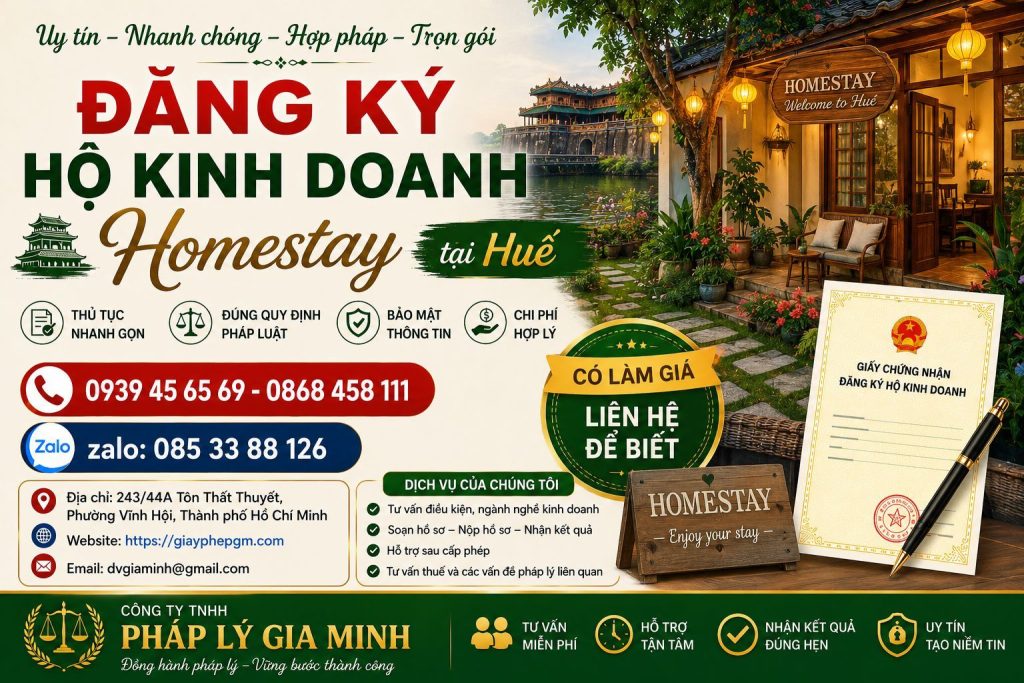 Đăng ký hộ kinh doanh homestay tại Huế: Hoàn thiện thủ tục trước khi nhận khách 1 Đăng ký hộ kinh doanh homestay tại Huế