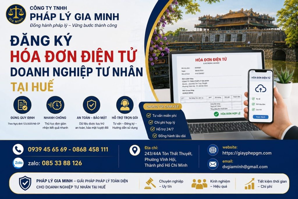 Đăng ký hóa đơn điện tử doanh nghiệp tư nhân tại Huế