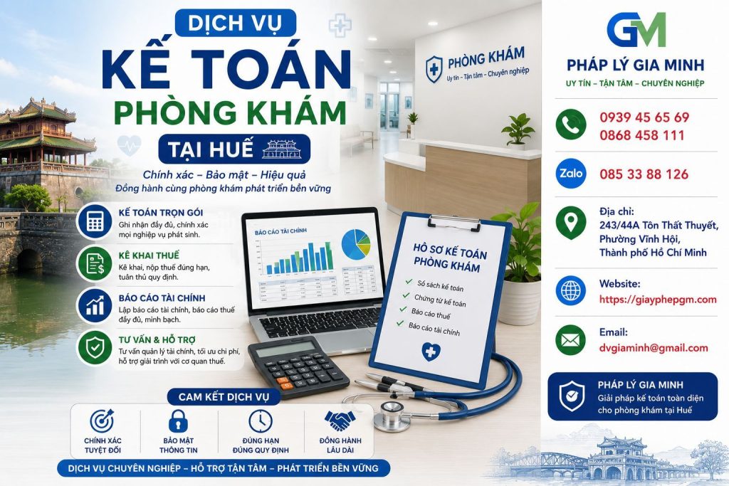 Dịch vụ kế toán phòng khám tại Huế