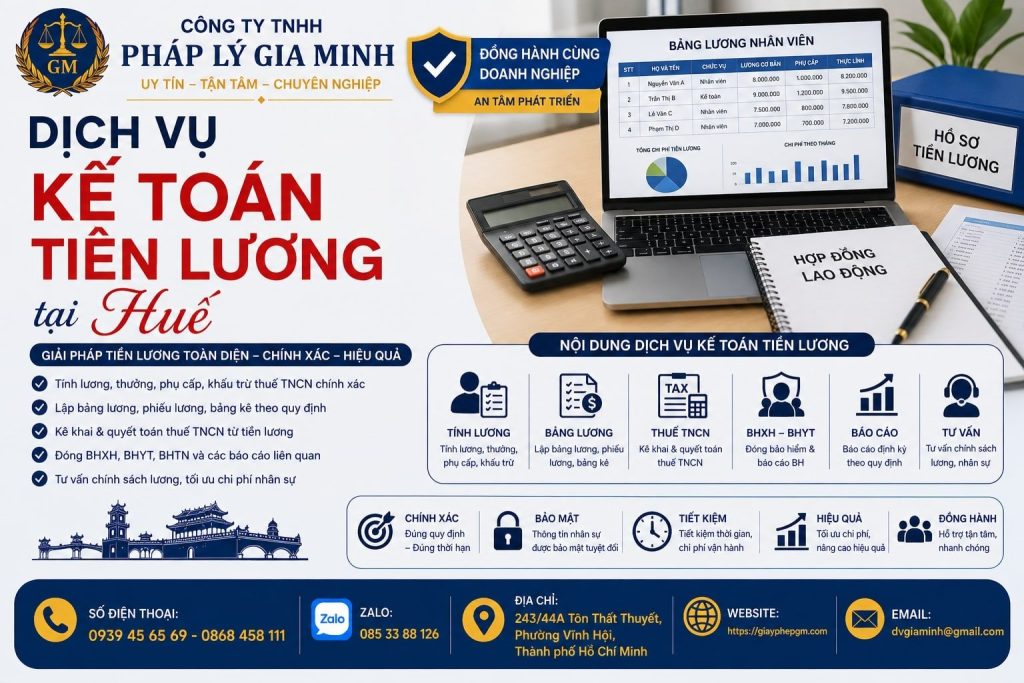 Dịch vụ kế toán tiền lương tại Huế