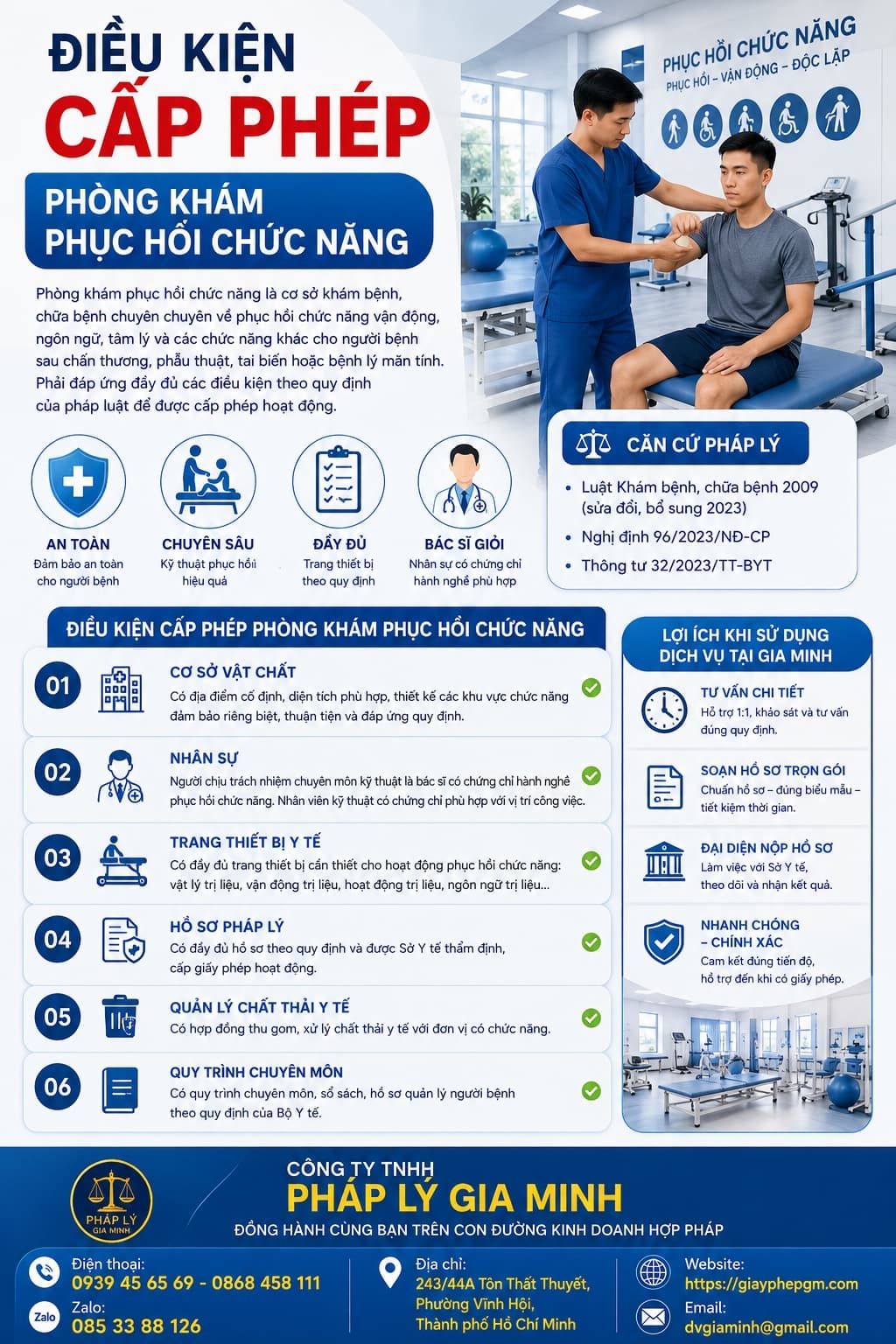 Điều kiện cấp phép phòng khám phục hồi chức năng