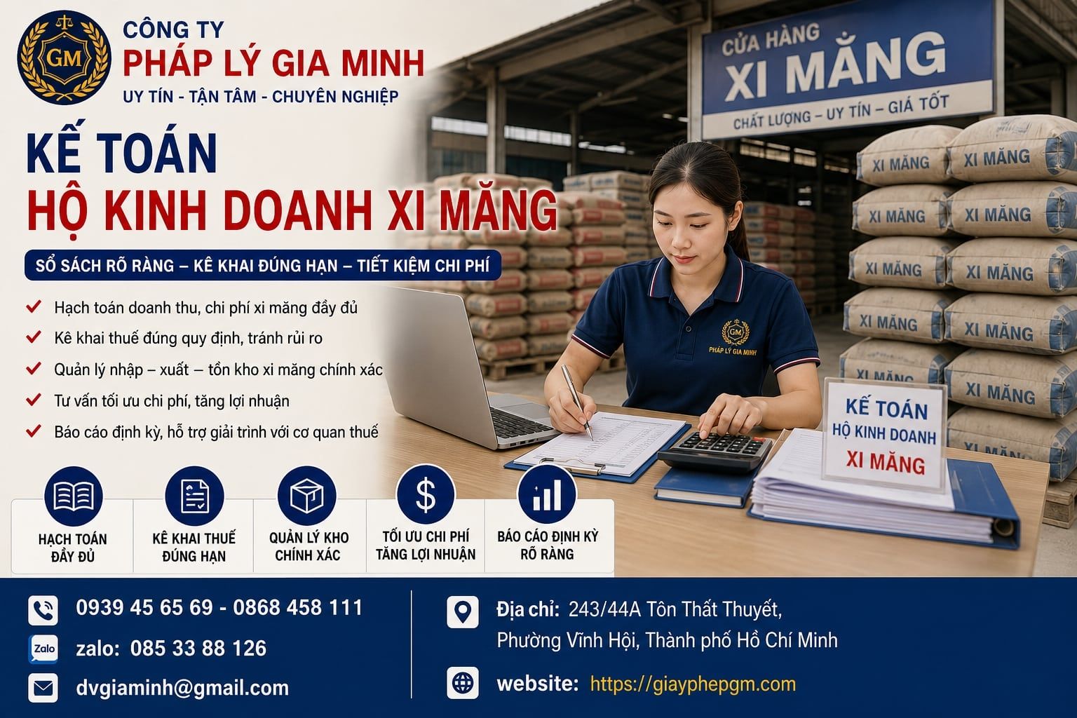Kế toán hộ kinh doanh xi măng