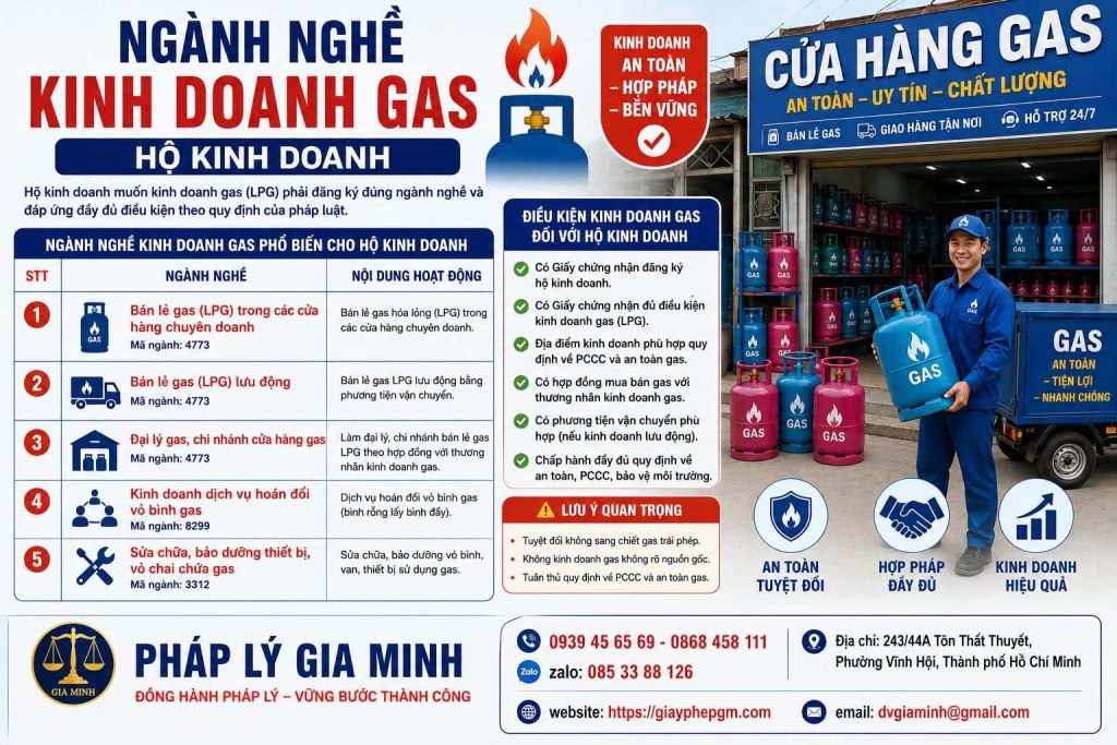 Ngành nghề kinh doanh gas hộ kinh doanh ghi thế nào cho đúng? 1 Ngành nghề kinh doanh gas hộ kinh doanh