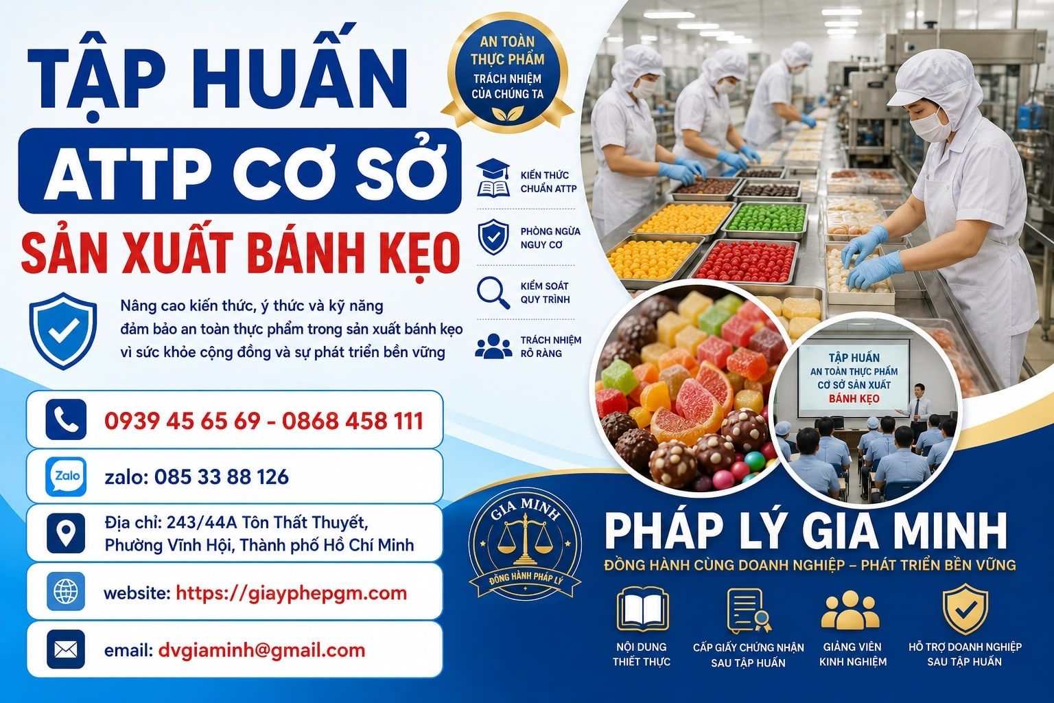 Tập huấn ATTP cơ sở sản xuất bánh kẹo