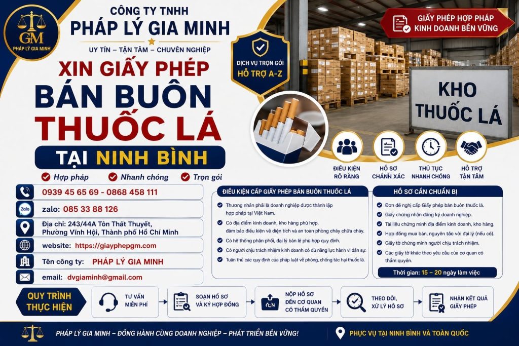 Xin giấy phép bán buôn thuốc lá tại Ninh Bình