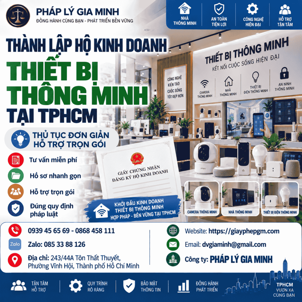Thành lập hộ kinh doanh thiết bị thông minh tại TPHCM