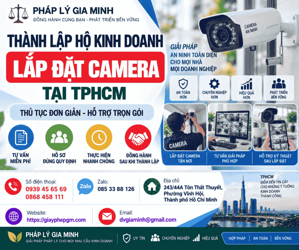 Thành lập hộ kinh doanh lắp đặt camera tại TPHCM