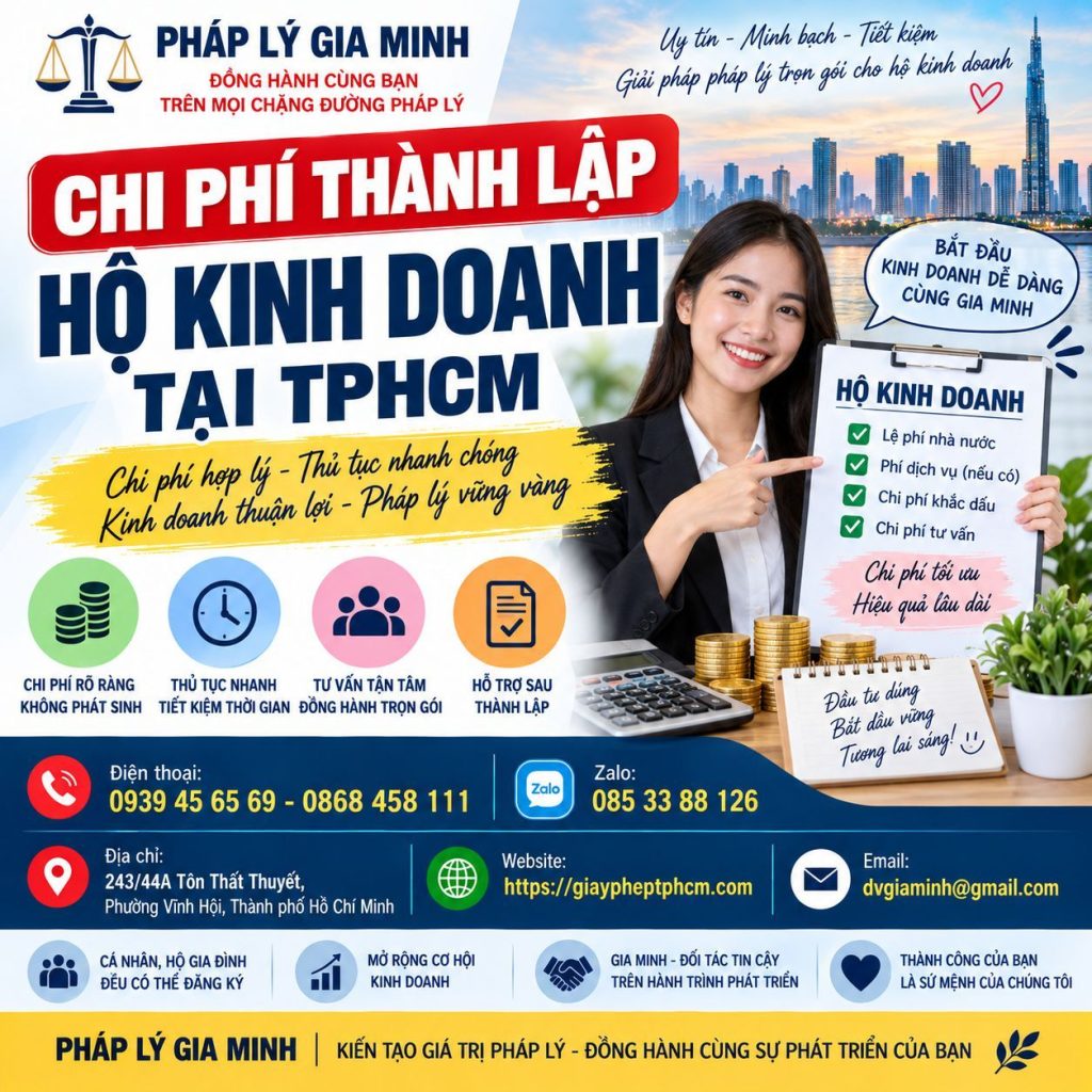 Chi phí thành lập hộ kinh doanh tại TPHCM