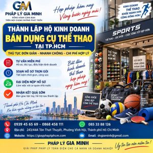 Thành lập hộ kinh doanh bán dụng cụ thể thao tại TPHCM