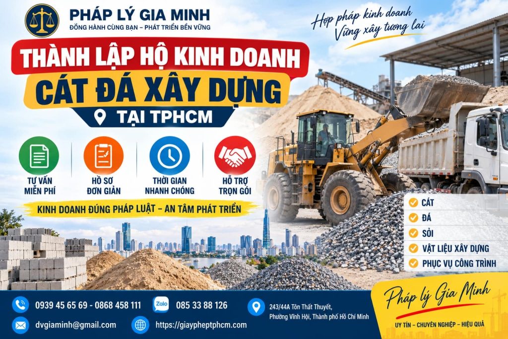 Thành lập hộ kinh doanh cát đá xây dựng tại TPHCM
