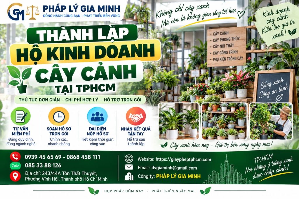Thành lập hộ kinh doanh cây cảnh tại TPHCM