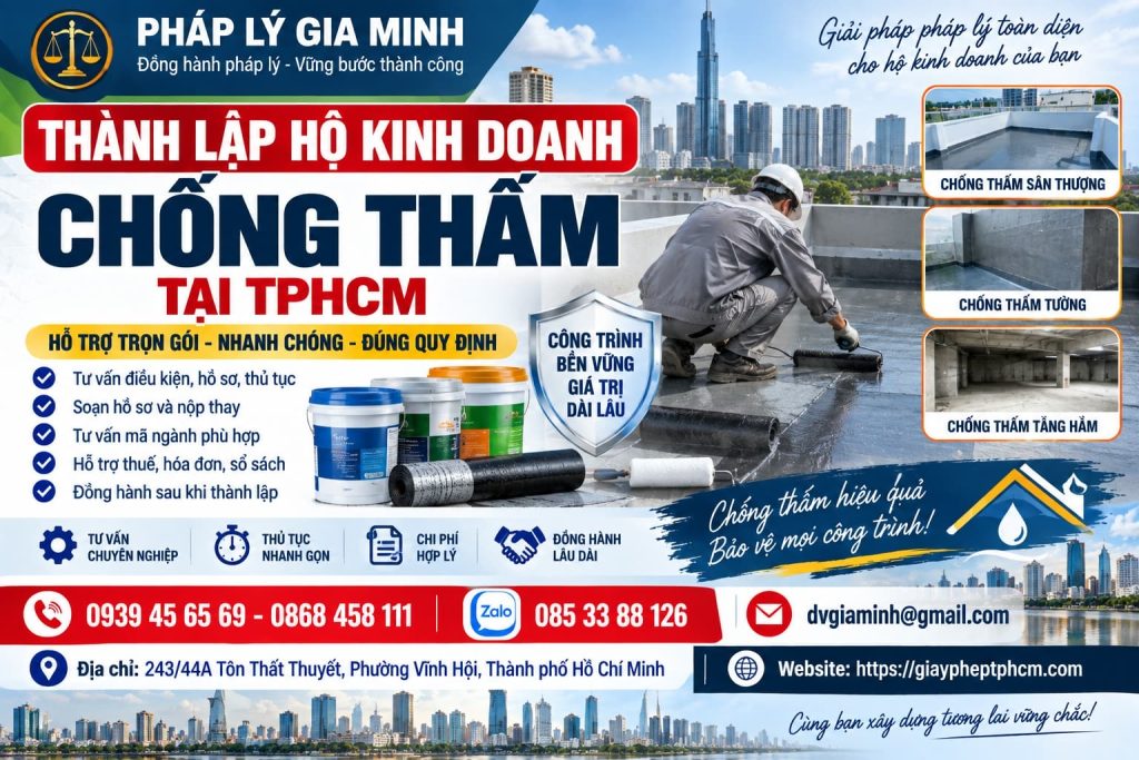 Thành lập hộ kinh doanh chống thấm tại TPHCM