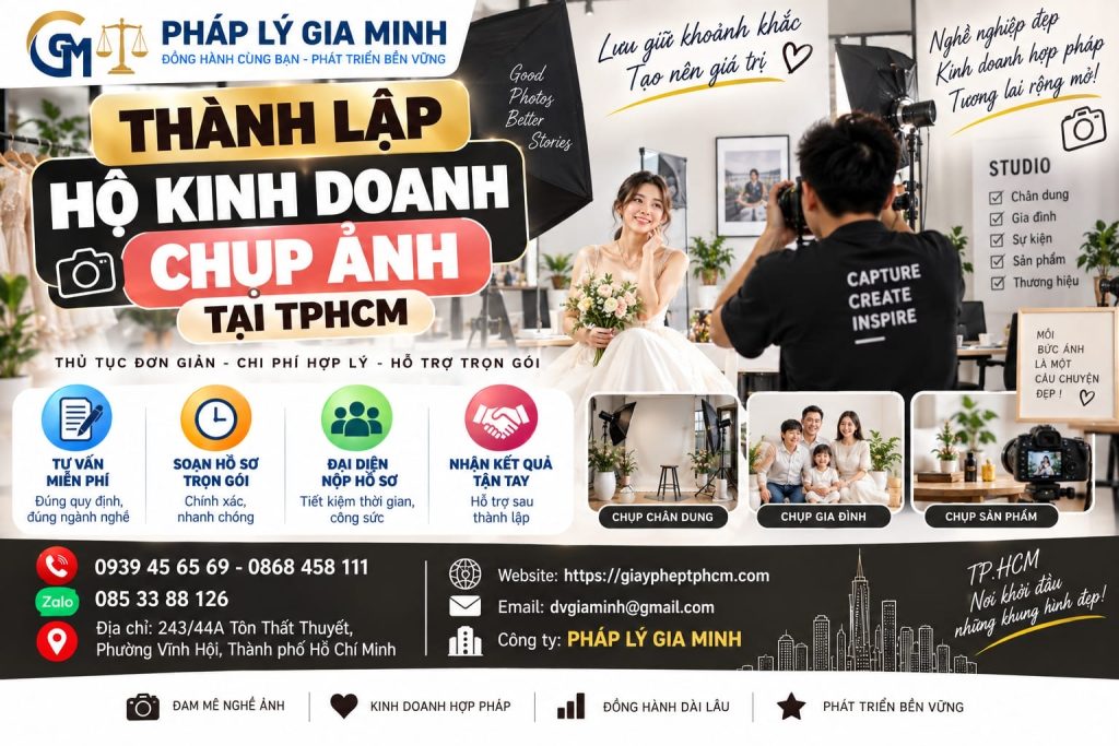 Thành lập hộ kinh doanh chụp ảnh tại TPHCM