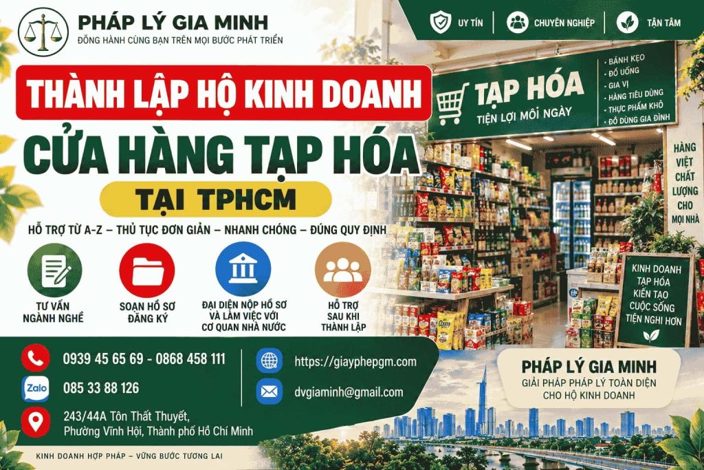 Thành lập hộ kinh doanh cửa hàng tạp hóa tại TPHCM – Hồ sơ, thủ tục và điều kiện mới nhất 1 Thành lập hộ kinh doanh cửa hàng tạp hóa tại TPHCM