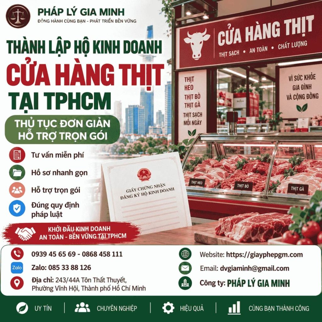 Thành lập hộ kinh doanh cửa hàng thịt tại TPHCM