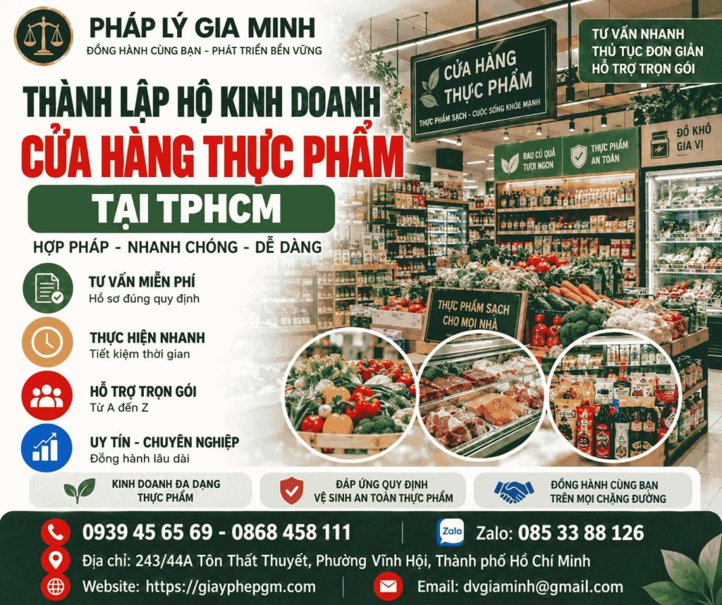 Thành lập hộ kinh doanh cửa hàng thực phẩm tại TPHCM