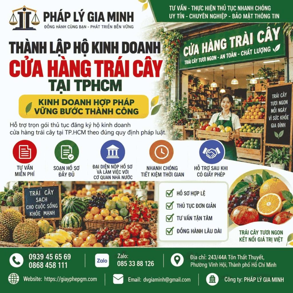 Thành lập hộ kinh doanh cửa hàng trái cây tại TPHCM nhanh chóng, đúng quy định 1 Thành lập hộ kinh doanh cửa hàng trái cây tại TPHCM