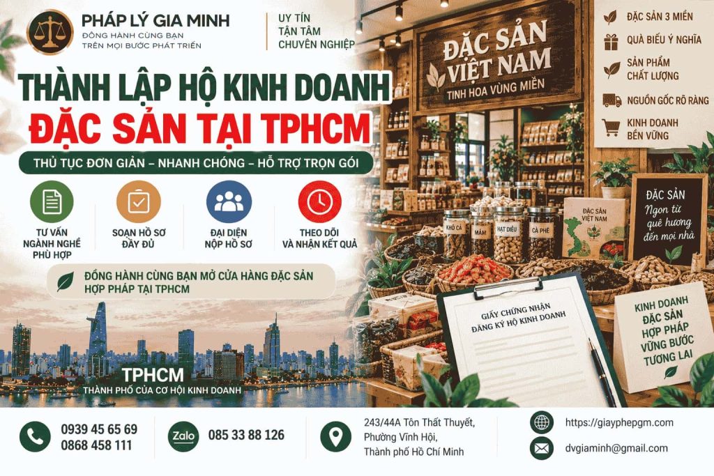 Thành lập hộ kinh doanh đặc sản tại TPHCM