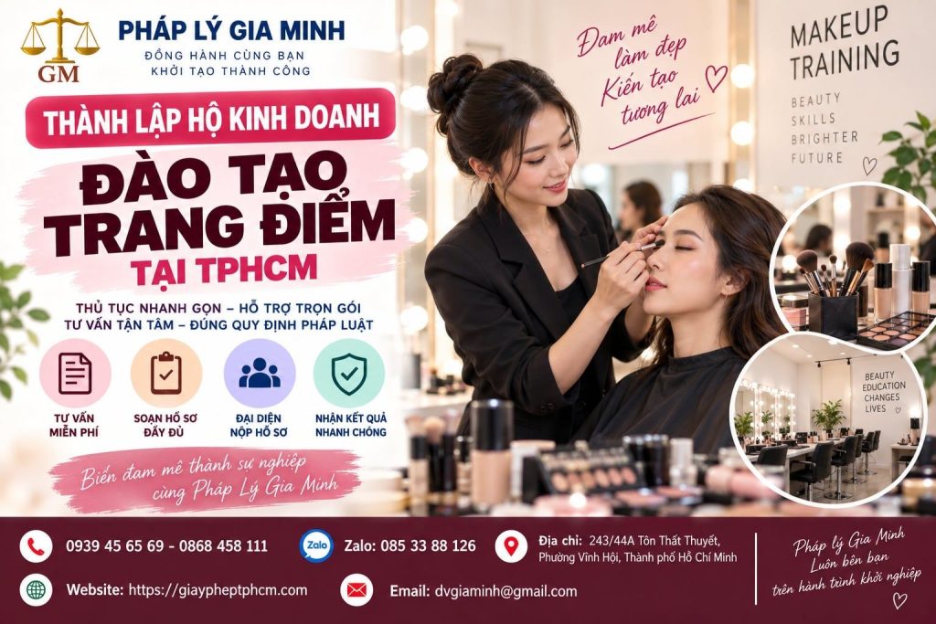 Thành lập hộ kinh doanh đào tạo trang điểm tại TPHCM