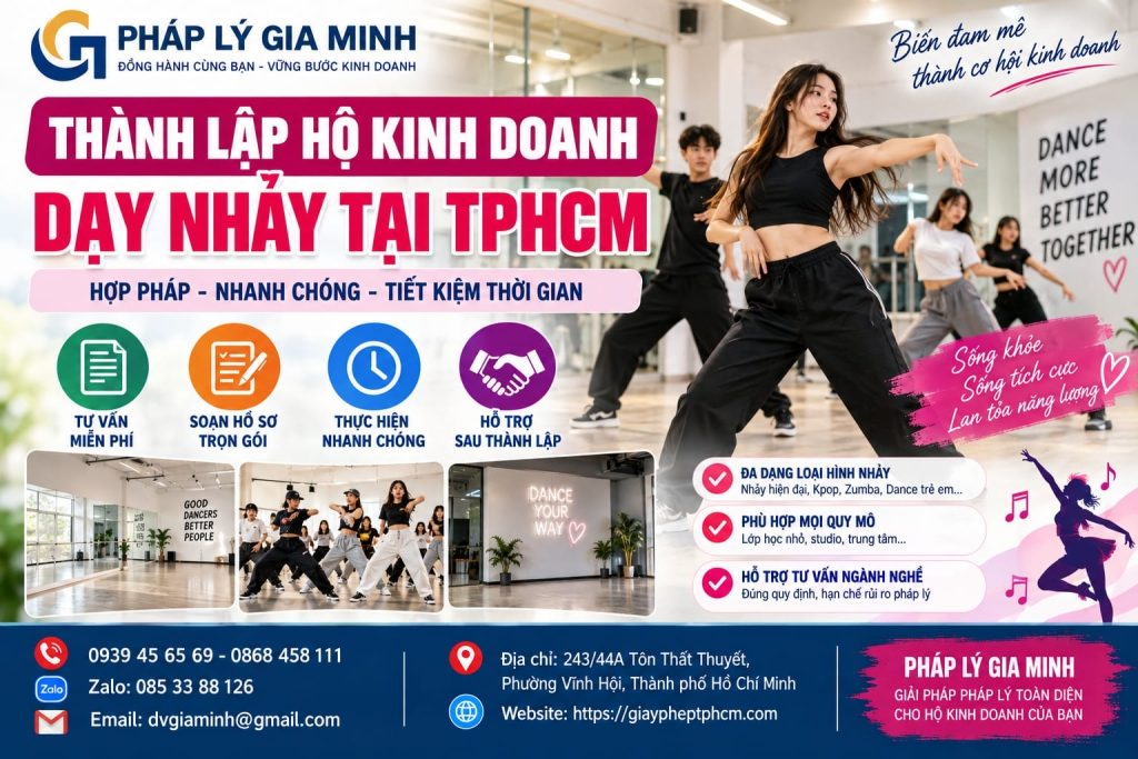 Thành lập hộ kinh doanh dạy nhảy tại TPHCM