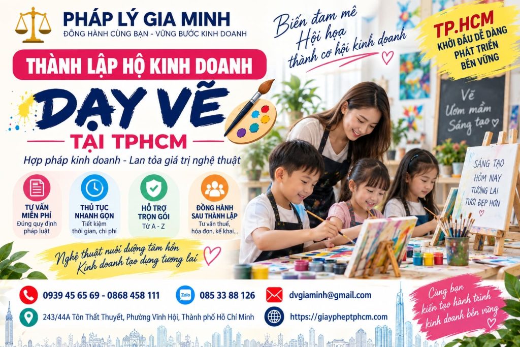Thành lập hộ kinh doanh dạy vẽ tại TPHCM: Điều kiện, hồ sơ và thủ tục cần biết 1 Thành lập hộ kinh doanh dạy vẽ tại TPHCM
