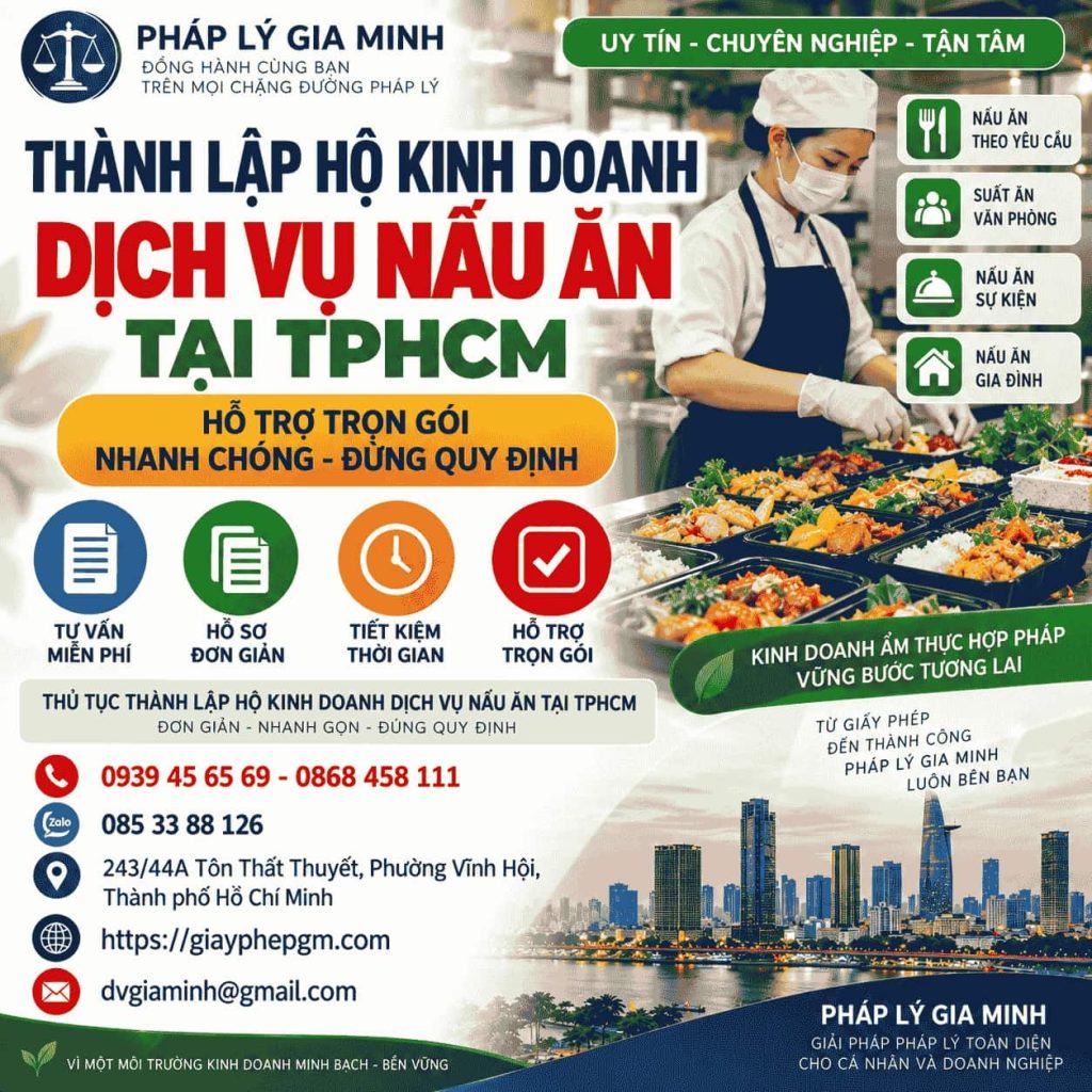 Thành lập hộ kinh doanh dịch vụ nấu ăn tại TPHCM nhanh chóng, đúng quy định 1 Thành lập hộ kinh doanh dịch vụ nấu ăn tại TPHCM