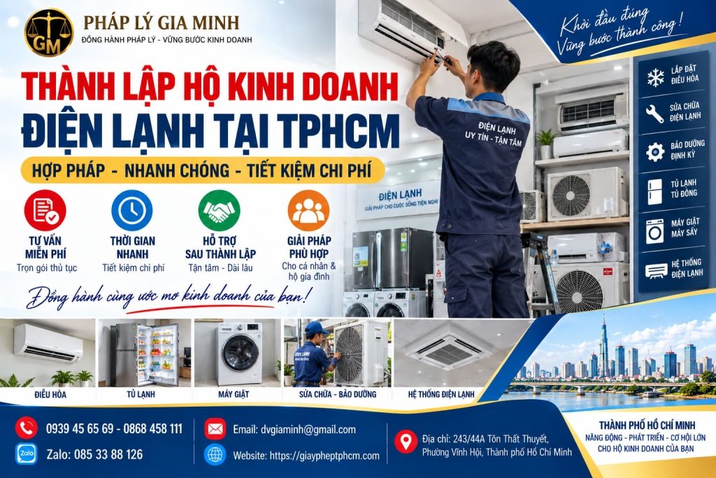 Thành lập hộ kinh doanh điện lạnh tại TPHCM