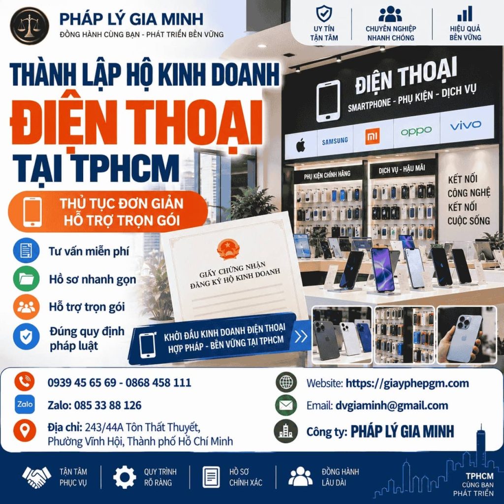Thành lập hộ kinh doanh điện thoại tại TPHCM – Hồ sơ, ngành nghề và thủ tục đăng ký 1 Thành lập hộ kinh doanh điện thoại tại TPHCM