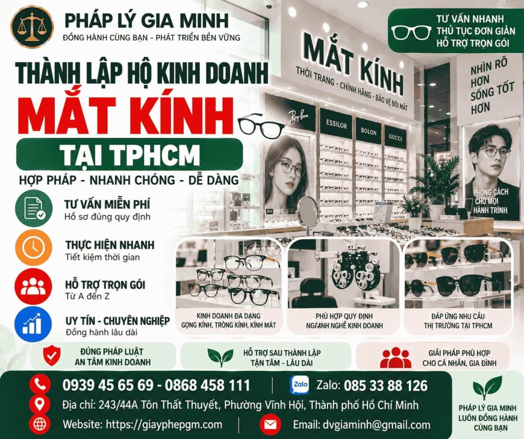 Thành lập hộ kinh doanh mắt kính tại TPHCM