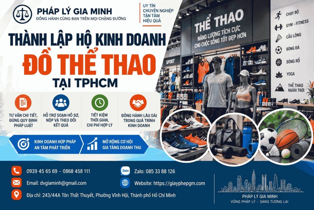 Thành lập hộ kinh doanh đồ thể thao tại TPHCM