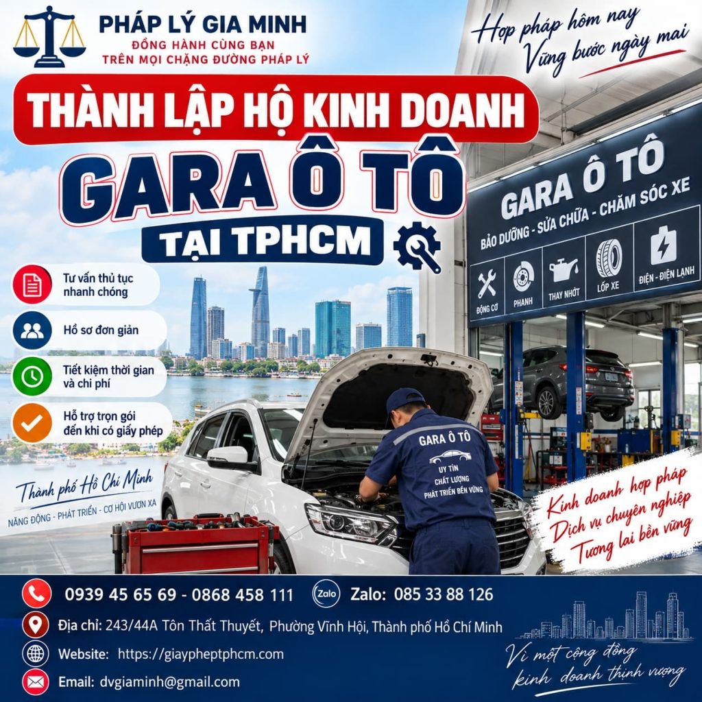 Thành lập hộ kinh doanh gara ô tô tại TPHCM 1 Thành lập hộ kinh doanh gara ô tô tại TPHCM