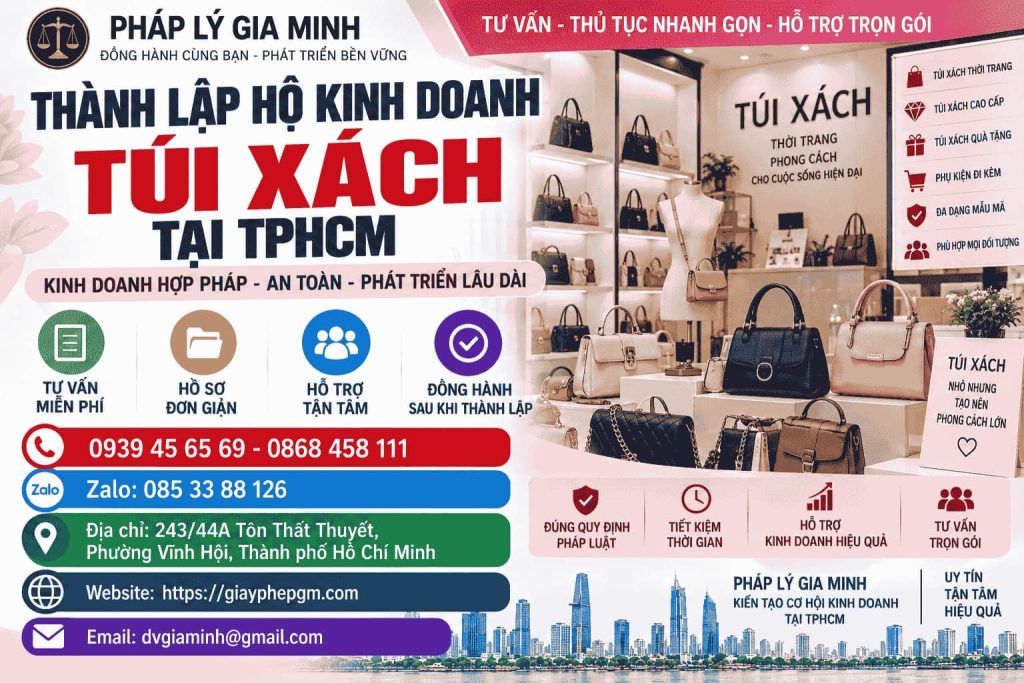 Thành lập hộ kinh doanh túi xách tại TPHCM – Điều kiện, ngành nghề và giấy phép cần biết 1 Thành lập hộ kinh doanh túi xách tại TPHCM
