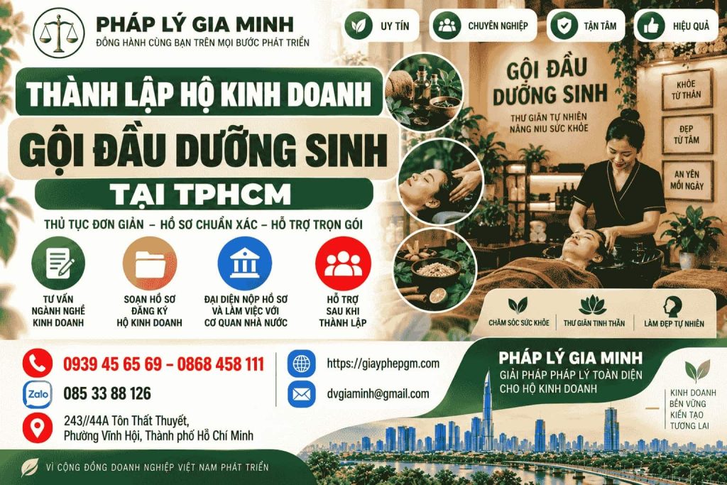 Thành lập hộ kinh doanh gội đầu dưỡng sinh tại TPHCM – Hồ sơ, ngành nghề và điều kiện kinh doanh 1 Thành lập hộ kinh doanh gội đầu dưỡng sinh tại TPHCM