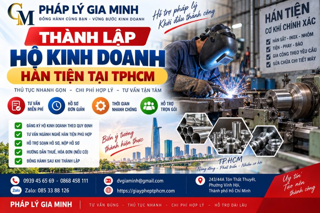 Thành lập hộ kinh doanh hàn tiện tại TPHCM