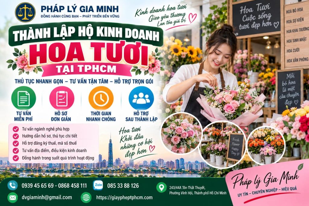 Thành lập hộ kinh doanh hoa tươi tại TPHCM