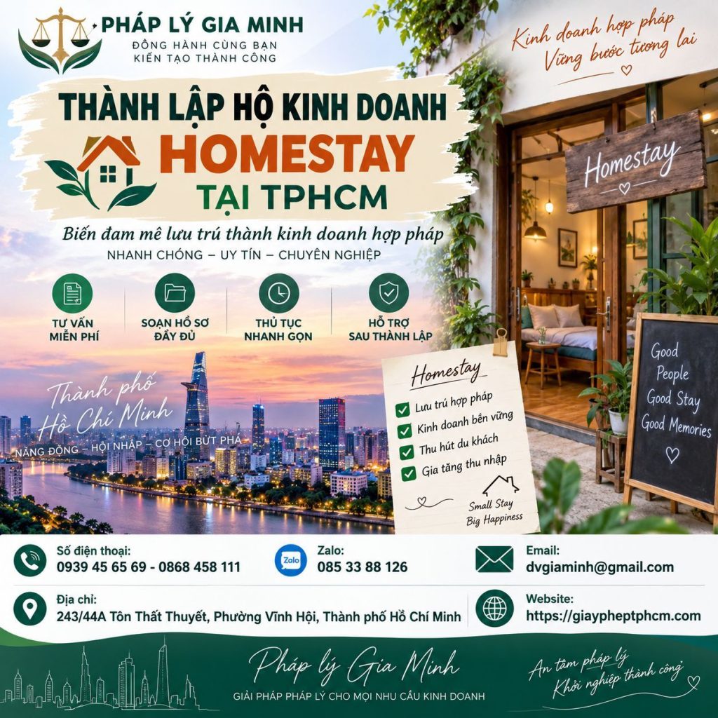 Thành lập hộ kinh doanh homestay tại TPHCM