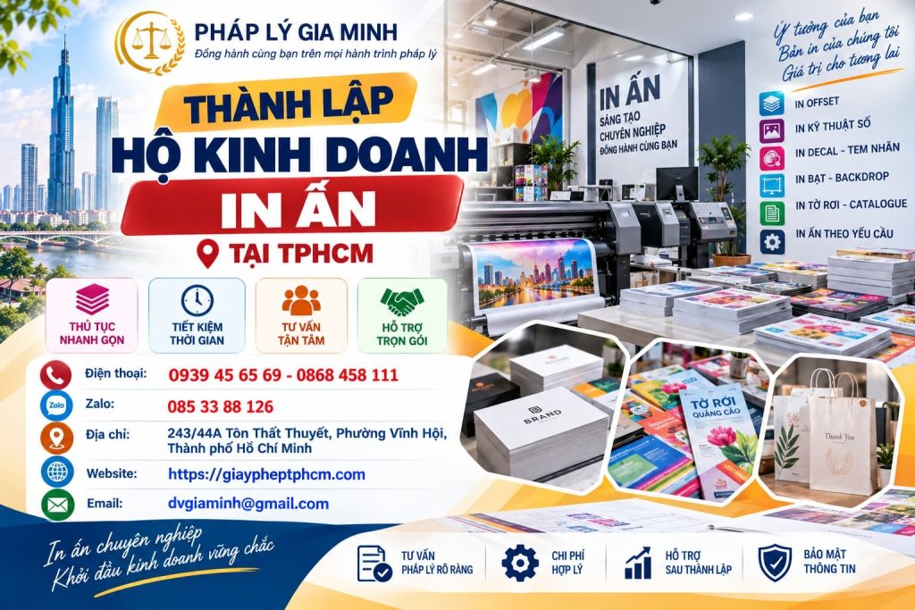 Thành lập hộ kinh doanh in ấn tại TPHCM