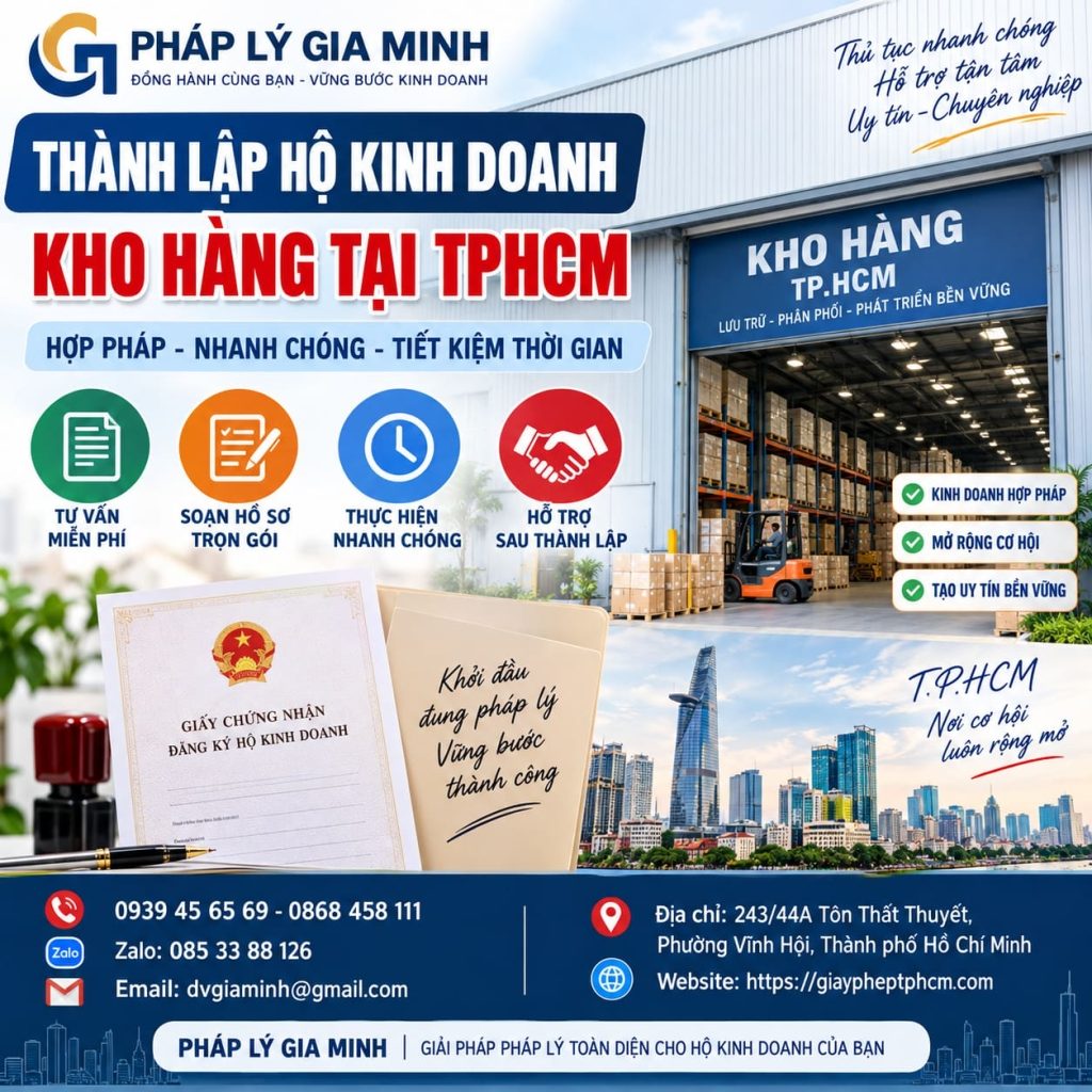 Thành lập hộ kinh doanh kho hàng tại TPHCM