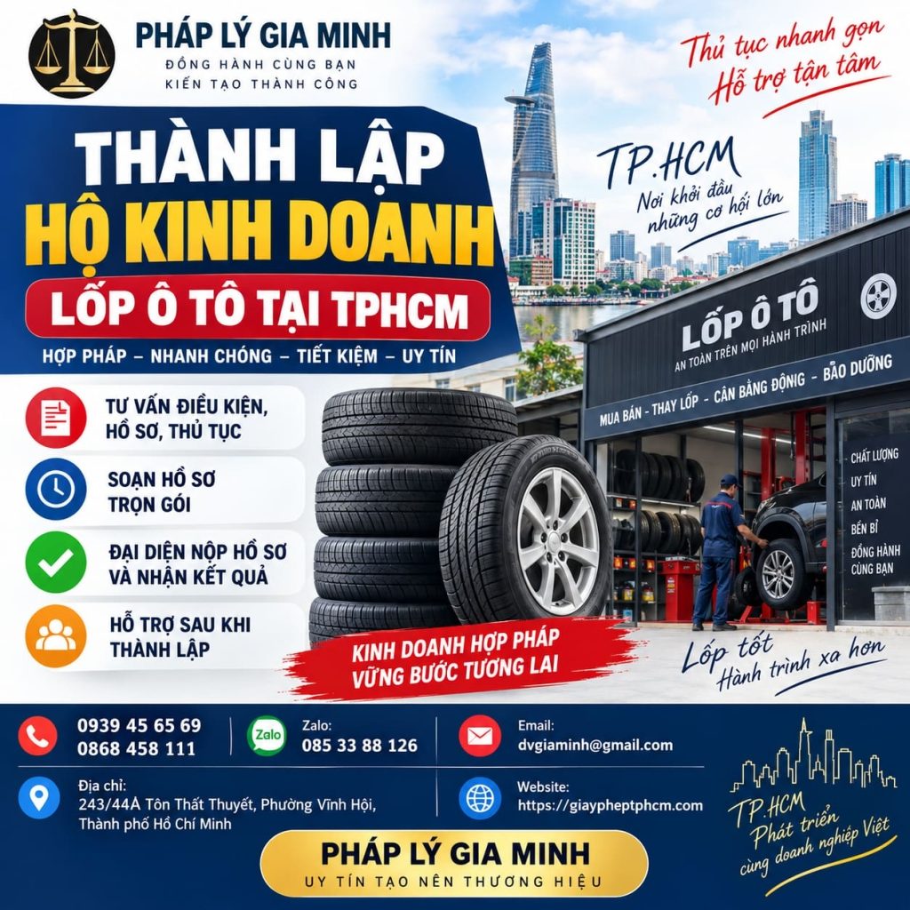 Thành lập hộ kinh doanh lốp ô tô tại TPHCM