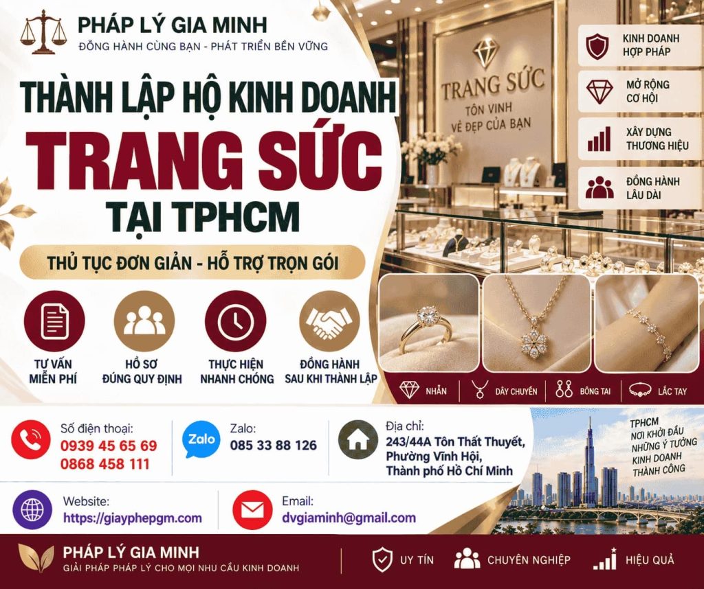 Thành lập hộ kinh doanh trang sức tại TPHCM