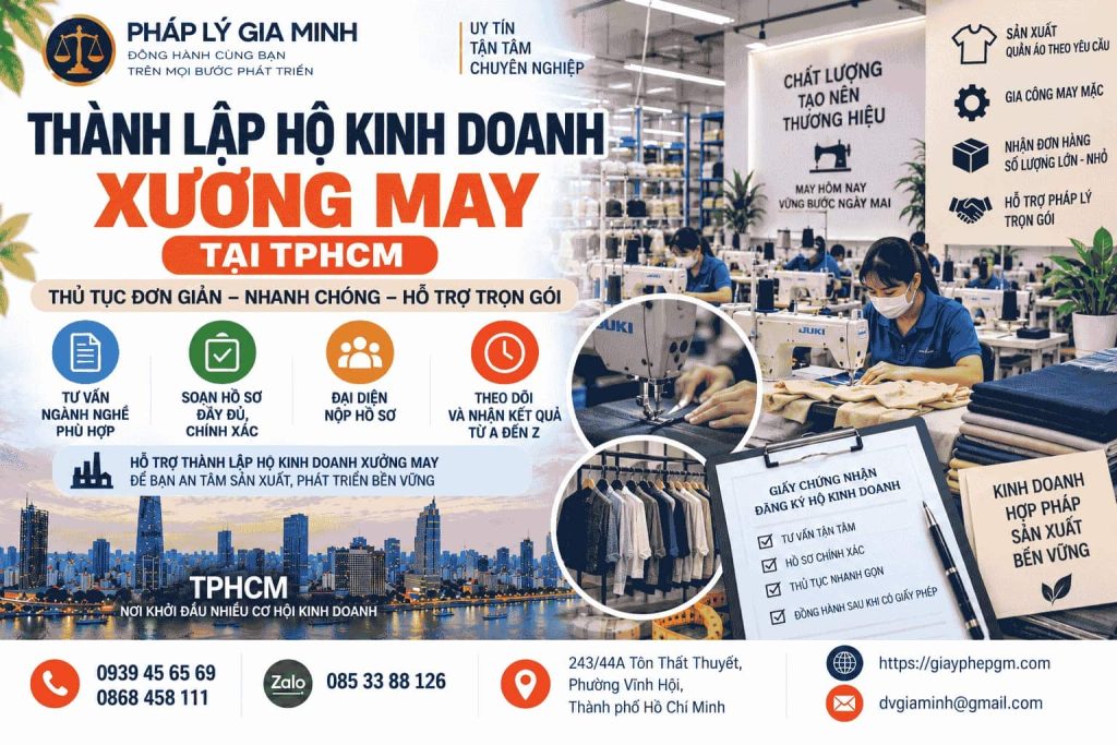 Thành lập hộ kinh doanh xưởng may tại TPHCM nhanh chóng, đúng quy định 1 Thành lập hộ kinh doanh xưởng may tại TPHCM
