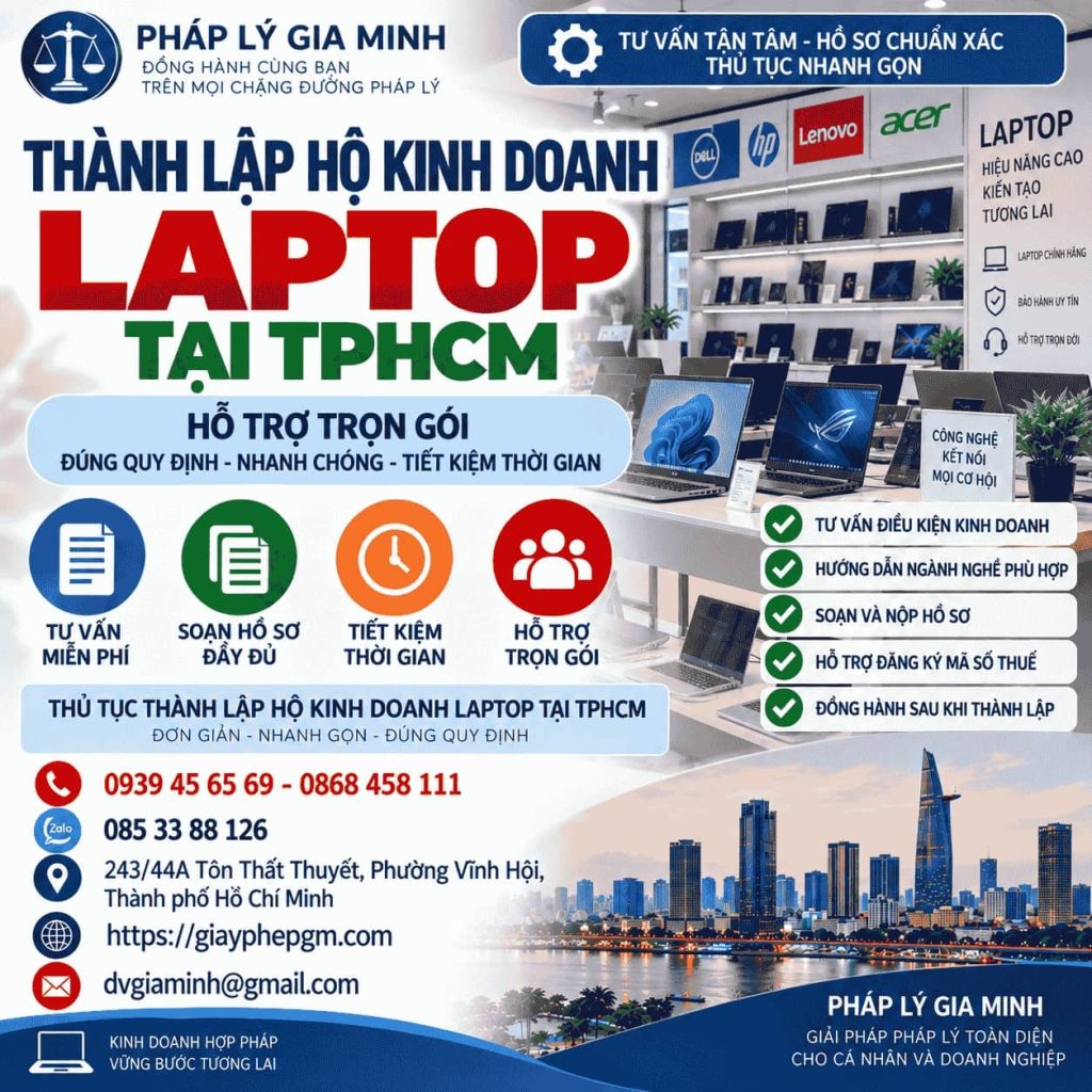 Thành lập hộ kinh doanh laptop tại TPHCM