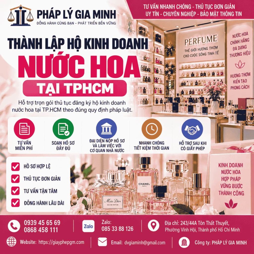Thành lập hộ kinh doanh nước hoa tại TPHCM