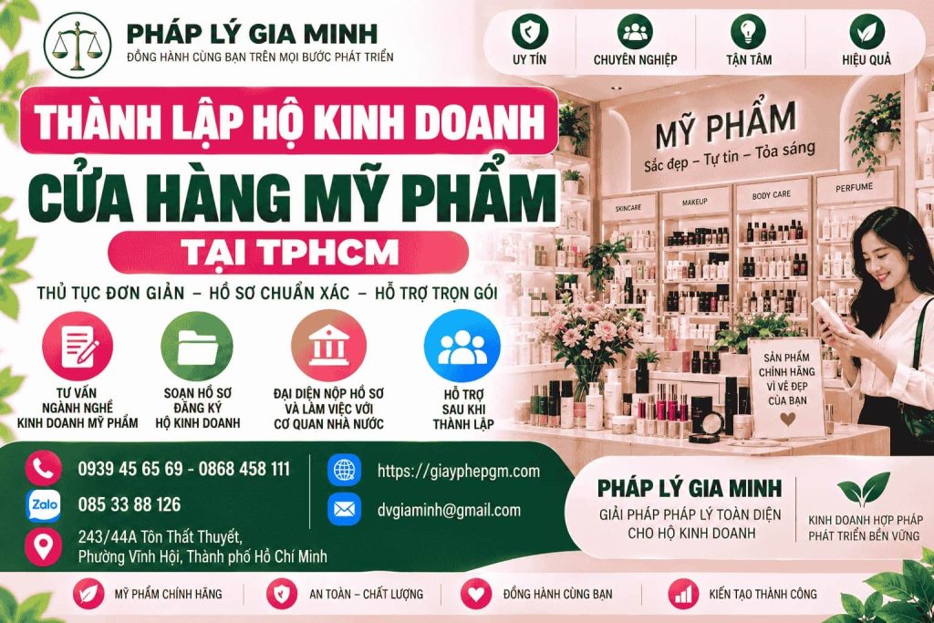 Thành lập hộ kinh doanh mỹ phẩm tại TPHCM